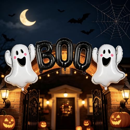 Halloween Ghost Balloons Set - 6pcs Foil Balloons for Party Decorations