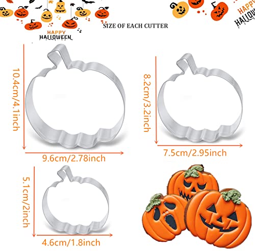 Pumpkin Cookie Cutters Set - 3 Sizes for Halloween & Fall Baking