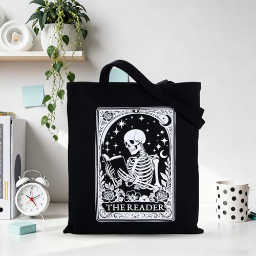 Black Gothic Tote Bag for Women Halloween Trick or Treating
