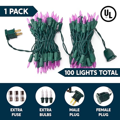 Purple LED Halloween String Lights - 100 Count, 26FT Green Wire, Indoor Outdoor Decor Variation of THIS listing