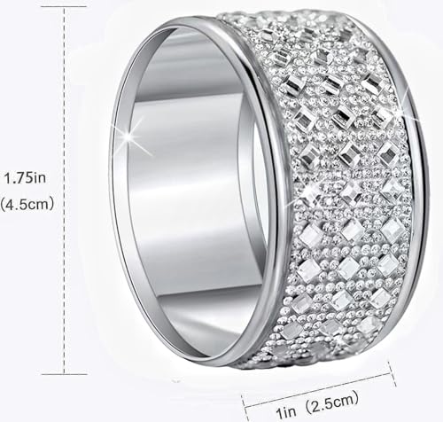 Silver Crystal Napkin Ring Set of 12 – Elegant Table Decor for Holidays & Events