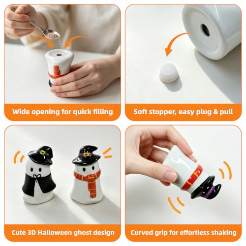 Halloween Ghost Salt and Pepper Shaker Set - Cute Fall Kitchen Decor