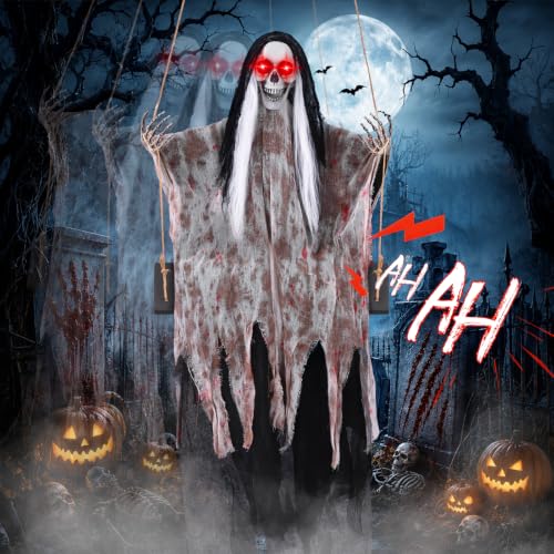 75 Inch Hanging Grim Reaper Skeleton Ghost Halloween Decor - Variation M