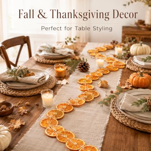 Dried Orange Garland with 30 Slices - Rustic Christmas Decor, 10ft - Variation 02