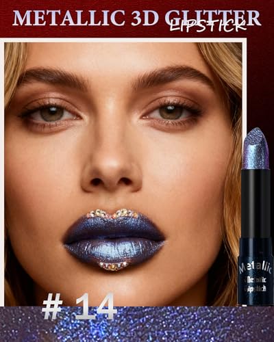 Metallic Lipstick for Women - Long Lasting Shimmer & Glitter Lip Gloss - Variation 14