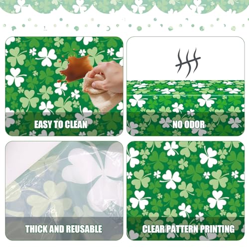 2 Pack St. Patrick's Day Disposable Plastic Tablecloth 54x108 Inches