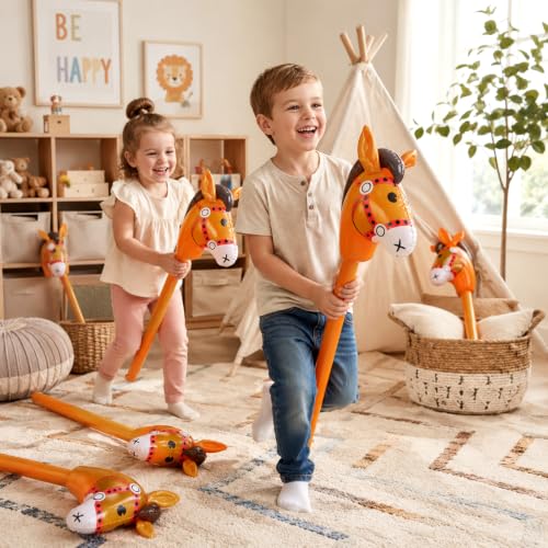 6 Pack PVC Horse Stick Balloons - Cowboy Western Party Decorations