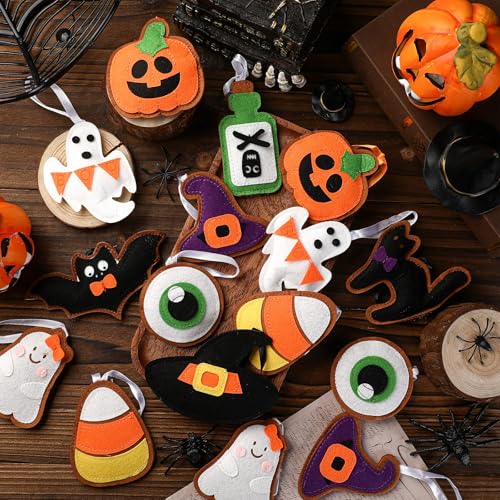 Halloween Felt Ornaments Set - 20pcs 3.15-inch Tree Decorations for Spooky Decor