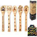 Fall Atmosphere Bamboo Cooking Spoons & Apron Set - Halloween Kitchen Decor