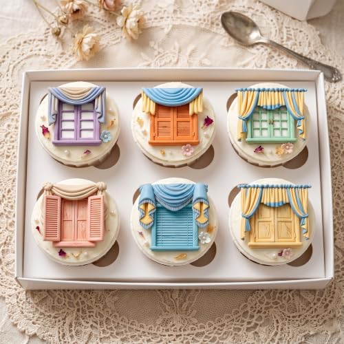 Window Silicone Mold Curtain Fondant Molds Set of 2 - Style D