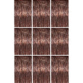 Brown Foil Fringe Backdrop Curtains - 3.3x6.6ft, 9 Pieces, Reusable Party Decor