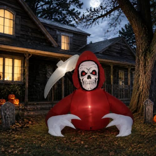 6FT Halloween Inflatable Grim Reaper with LED Lights Outdoor Decor