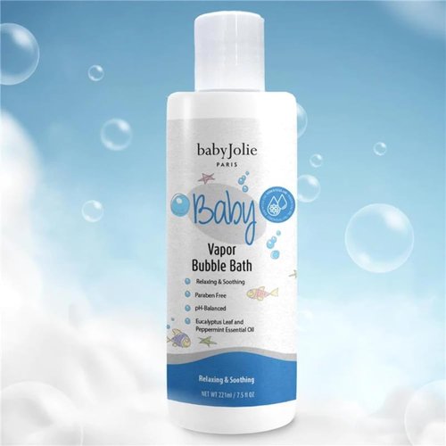 Baby Jolie Vapor Bubble Bath - Aromatherapy for Stuffy Nose & Cough Relief | 7.5 oz with Eucalyptus & Peppermint Extract