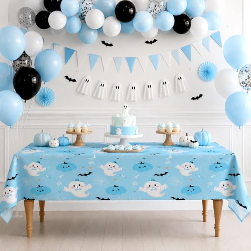 Halloween Tablecloth Set 8 Pack Blue Pumpkin Ghost Bat Waterproof Plastic