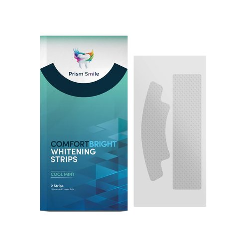 Prism Smile ComfortBright Cool Mint Teeth Whitening Strips, 24 Pack with Bonus Treatments, No-Slip Grip Technology, Professional Whitening Treatment