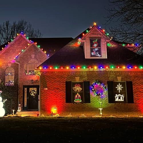 16-Inch Christmas Window Silhouette Lights Decorations - Reindeer & Bell & Nativity & Candle & Stocking & Bethlehem Star