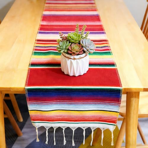 Mexican Table Runner 14x84 Inches Rainbow Colors Home & Party Decor