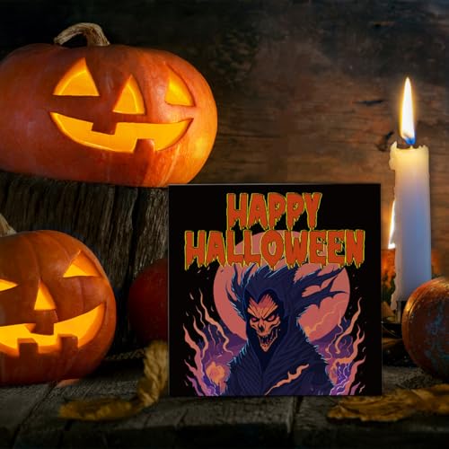 Halloween Wooden Sign Decor - Spooky Ghosts, 5x5 Inches