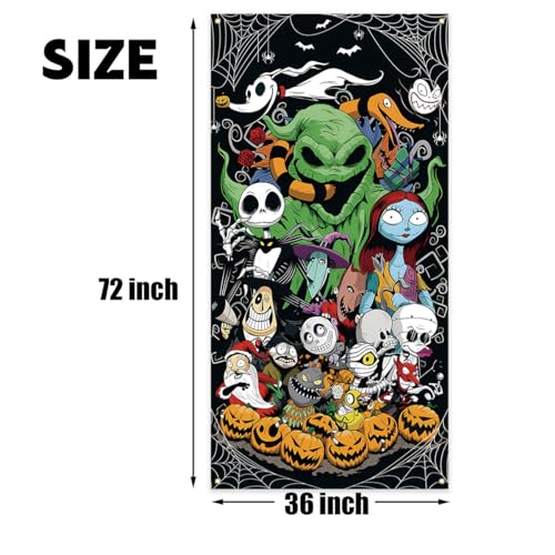 Halloween Door Cover 71x35 Inch Spooky Home Decoration Banner - Indoor Outdoor