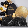 Black Sequin Tablecloth 90x132 Inch Rectangular Sparkly Fabric for Weddings & Events - Black