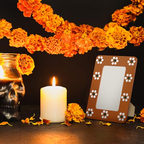 Dia De Los Muertos Photo Frames Set of 6 Mexican Flowers Pattern