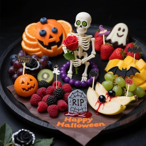 Wood Halloween Picks for Appetizers and Cocktails - 200PCS, Fall Party Decor