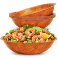 Wooden Salad Bowls Set of 6 - 7.9 Inch, Stackable, Light & Durable Kitchen Serveware