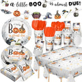 Gray Halloween Baby Shower Party Supplies Set - Plates, Napkins, Cups & Decorations
