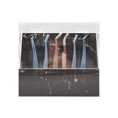 Dust-proof Tweezers Holder Lash Extension Supply Stand Holder, 8 Holes Tweezers Storage Holder for Eyelash Extensions Supplies Acrylic Display Stand Salon (Black)