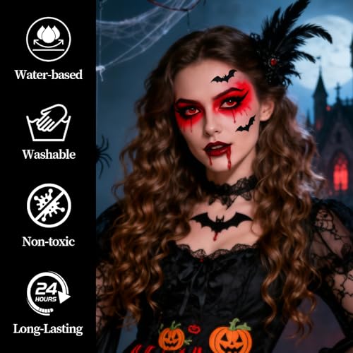 Green Witch Halloween Makeup Kit with Fake Nose & Face Paint - Costume & SFX Set