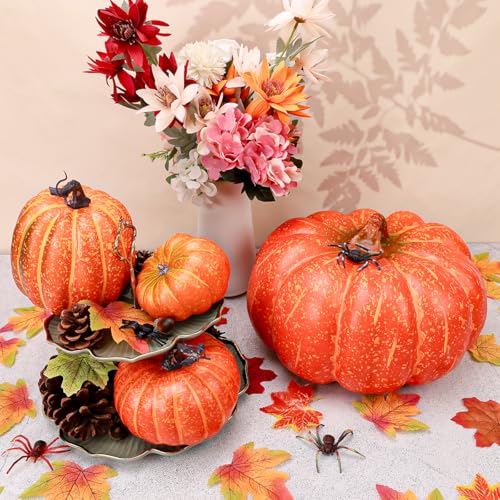 Artificial Pumpkin Large 11.81 Inch for Outdoor Porch Decoration - Fall Halloween