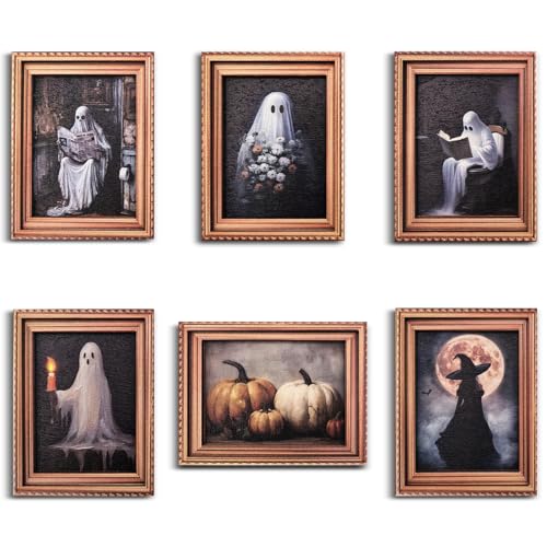 Halloween Ghost Pumpkin Witch Magnet Art Frame Set - 6PCS Halloween Decorations with Variation Ghost Pumpkin Witch