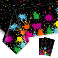 Ynaquest 2 Pack Neon Glow Party Table Covers 108x54 Inch Disposable Black Light Decorations