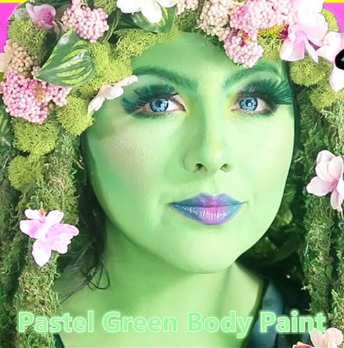 Pastel Green Body Paint - Washable Halloween Makeup, Non-Toxic, 2.37oz