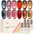 GAOY Glassy Cat Eye Gel Nail Polish Set 6 Colors - Butterfly Garden Variation