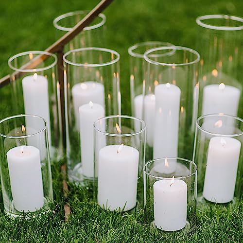 M+L Clear Glass Cylinder Vases Set of 18 - Wedding, Centerpiece, Flower & Candle Holders
