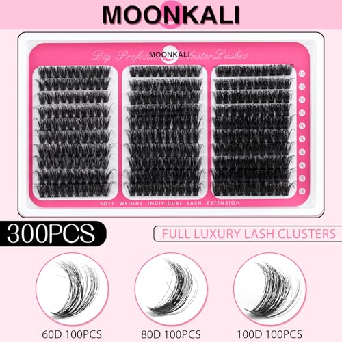 Lash Clusters 60D 80D 100D Mix Individual Eyelash Extensions - 12-18mm Thick Volume, Reusable, Waterproof, DIY False Mink Lashes - Variation: LASH-60D 80D 100D