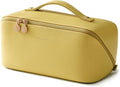 EACHY Travel Makeup Bag - Large Capacity Waterproof PU Leather Cosmetic Organizer for Women