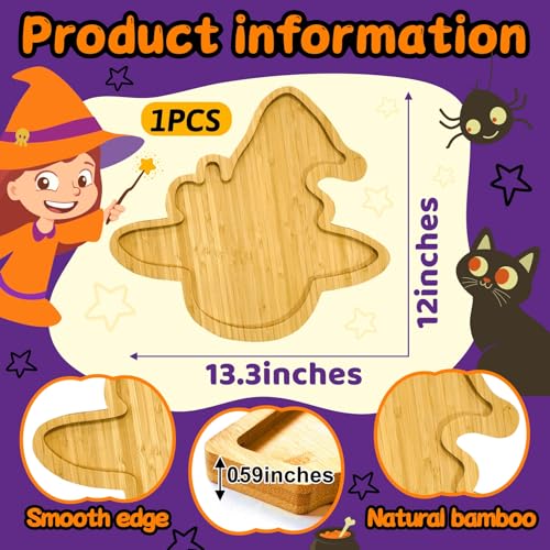 Halloween Charcuterie Board Platter - Wooden Witch Hat Serving Tray