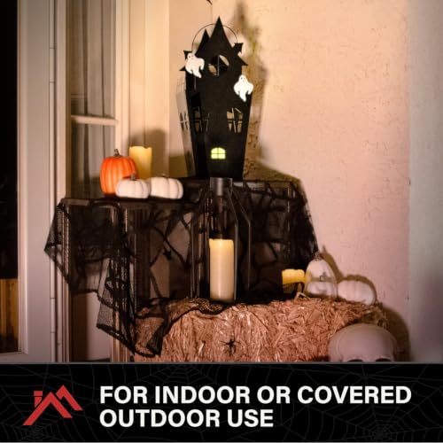Mini Lighted Haunted House Halloween Decoration - 0.5 Ft. Warm White LED