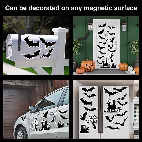Halloween Refrigerator Magnets 16-Pack Black Bat Decor for Fridge & Magnet Surfaces