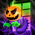 3.5 Ft Inflatable Halloween Window Decoration with Lights - Spooky Ghost & Pumpkin Scene