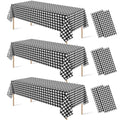 Black and White Gingham Disposable Tablecloths - 6 Pack, 54x108 Inches - Black / 6