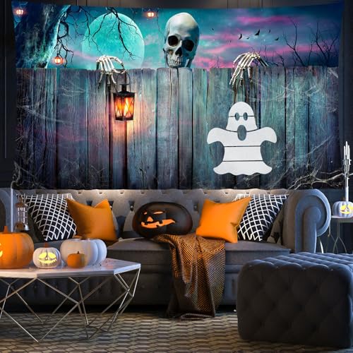 Halloween Ghost Door Sign Decorations Wooden Wall Hanging Welcome Sign MDF