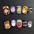 Halloween Press On Nails Short Square Fake Nails Cartoon Ghost - Variation of THIS listing