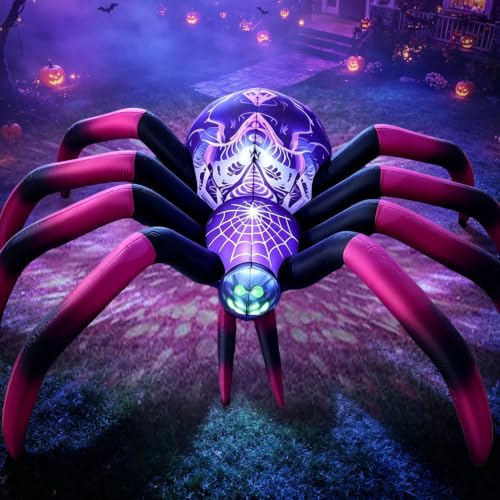 8FT Halloween Inflatable Spider Decor with LED Lights - Outdoor Yard Blow Up Decoration - Variation of This Listing