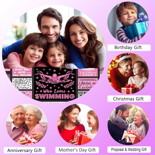 Swimming Blanket for Girls Women Kids Teens - 60x50 Plush Throw Gift