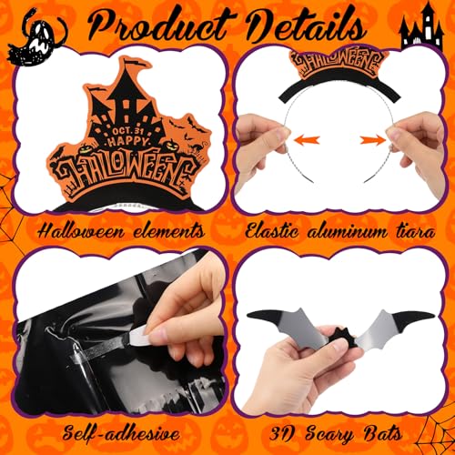 Halloween Party Decoration Kit with 129 Pieces - Balloons, Foil Curtains, Photo Props, Headbands & Glasses