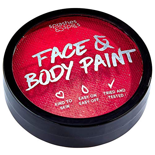 Water Activated SFX Face & Body Paint - Red Halloween & Cosplay Makeup 18g Cake Tub - Special Effects Costume Makeup