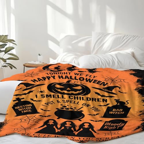 Halloween Witch Blanket 60x50 Fall Throw for Couch Sofa Office Lounge - Witch